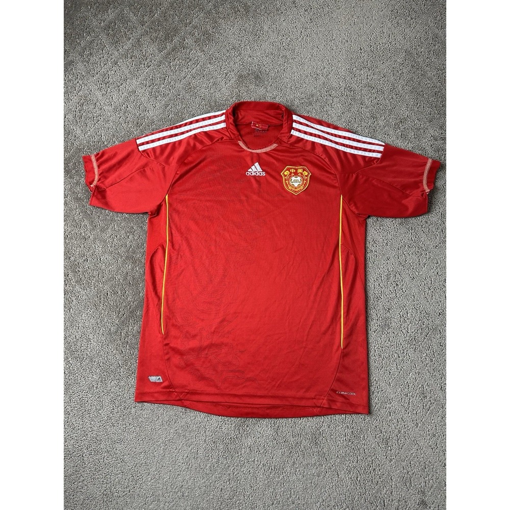 Mens Soccer Jersey Adidas China National Team Red Dragon ClimaCool, Size XL‎